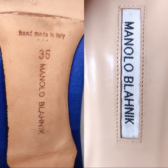 โค๏ธSOLDโค๏ธManolo Blahnik hangisi pumps 100 blue 35 - Picture 8 of 10